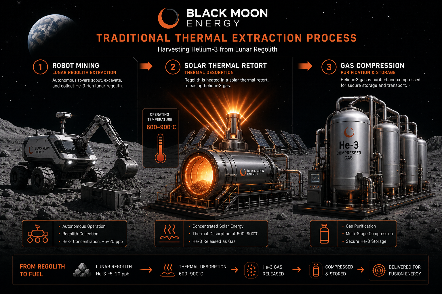 Black Moon Energy Thermal Extraction Process
